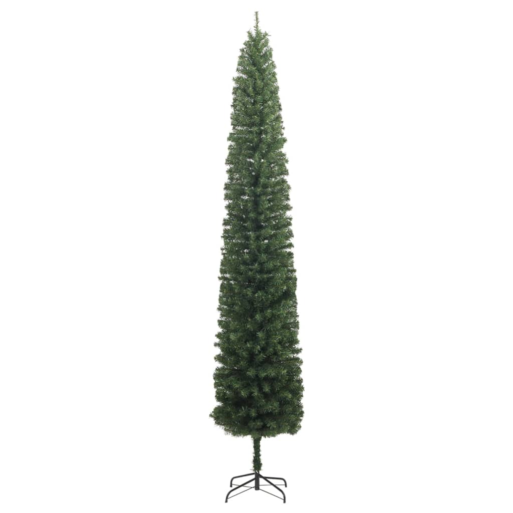 vidaXL Smukła choinka na stojaku, 300 cm, PVC