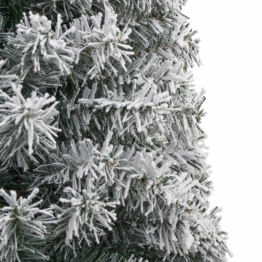 vidaXL Smukła choinka na stojaku, pokryta śniegiem, 270 cm, PVC
