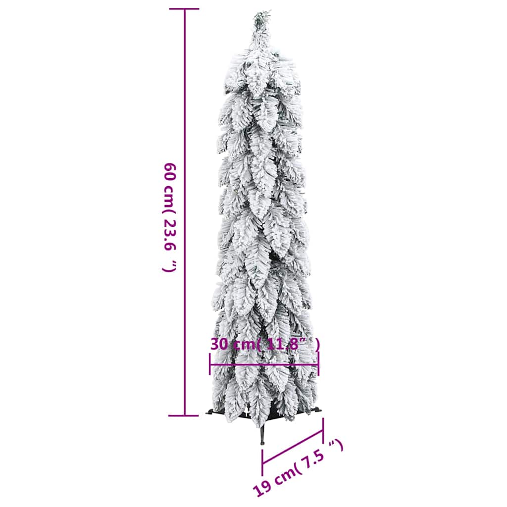 vidaXL Sztuczna choinka z 30 lampkami LED, ośnieżona, 60 cm