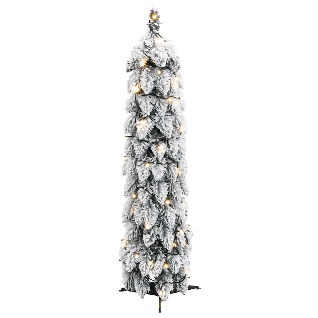 vidaXL Sztuczna choinka z 30 lampkami LED, ośnieżona, 60 cm