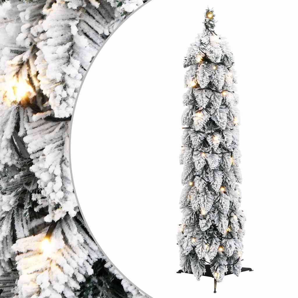 vidaXL Sztuczna choinka z 45 lampkami LED, ośnieżona, 90 cm