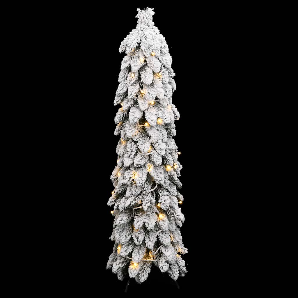 vidaXL Sztuczna choinka z 80 lampkami LED, ośnieżona, 150 cm