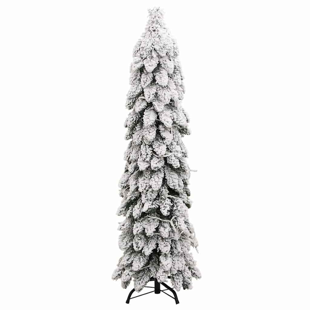 vidaXL Sztuczna choinka z 80 lampkami LED, ośnieżona, 150 cm