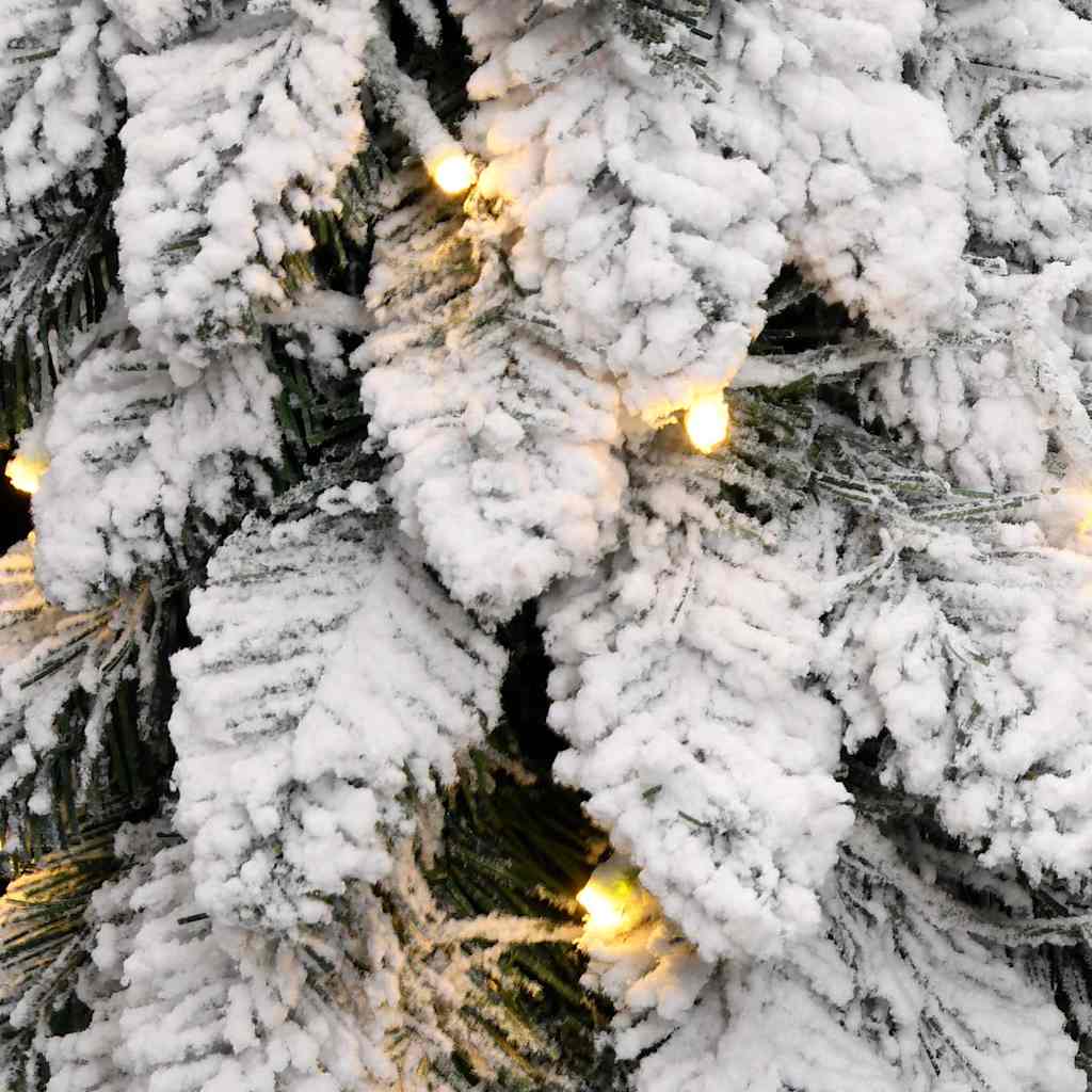 vidaXL Sztuczna choinka z 80 lampkami LED, ośnieżona, 150 cm