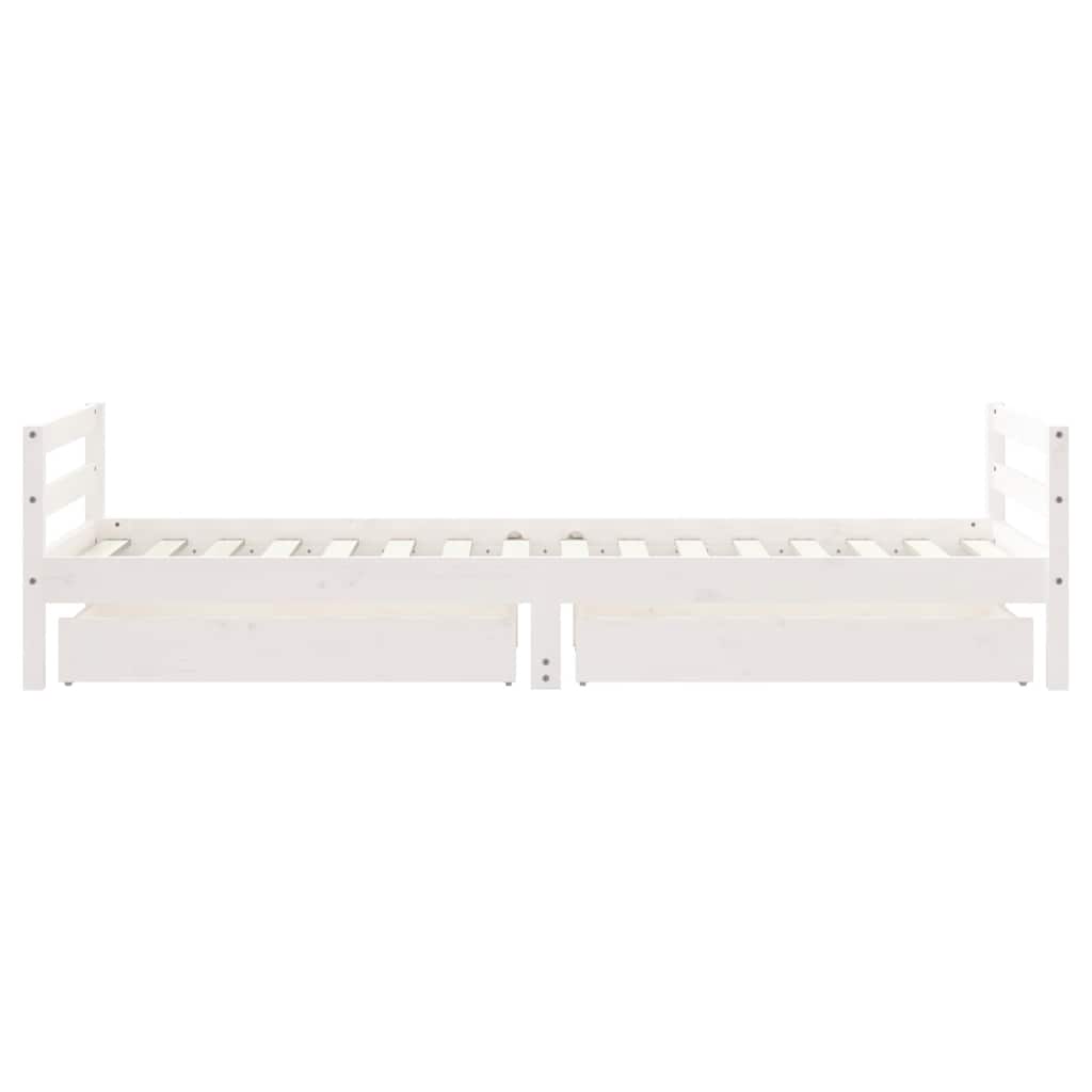 vidaXL Rama łóżka dziecięcego z szufladami, biała, 80x200 cm, sosnowa