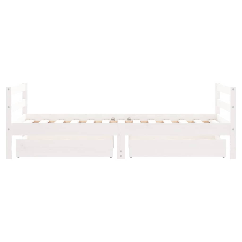 vidaXL Rama łóżka dziecięcego z szufladami, biała, 80x160 cm, sosna