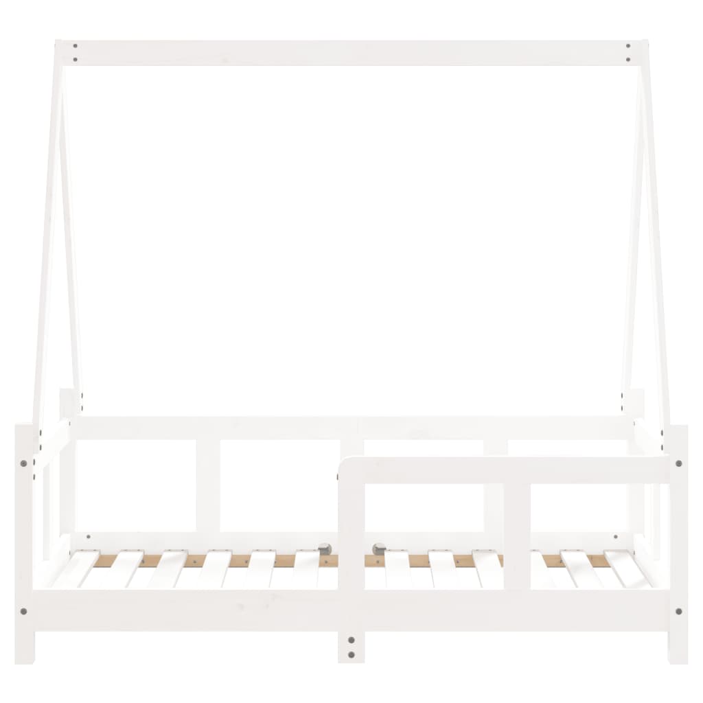 vidaXL Rama łóżka dziecięcego, biała, 70x140 cm, drewno sosnowe