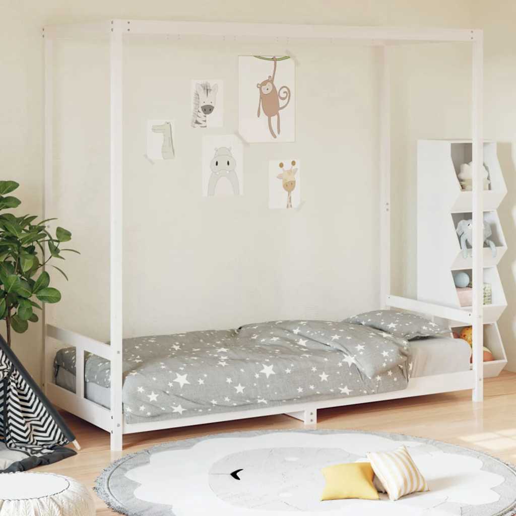 vidaXL Rama łóżka dla dzieci, biała, 80x200 cm, drewno sosnowe