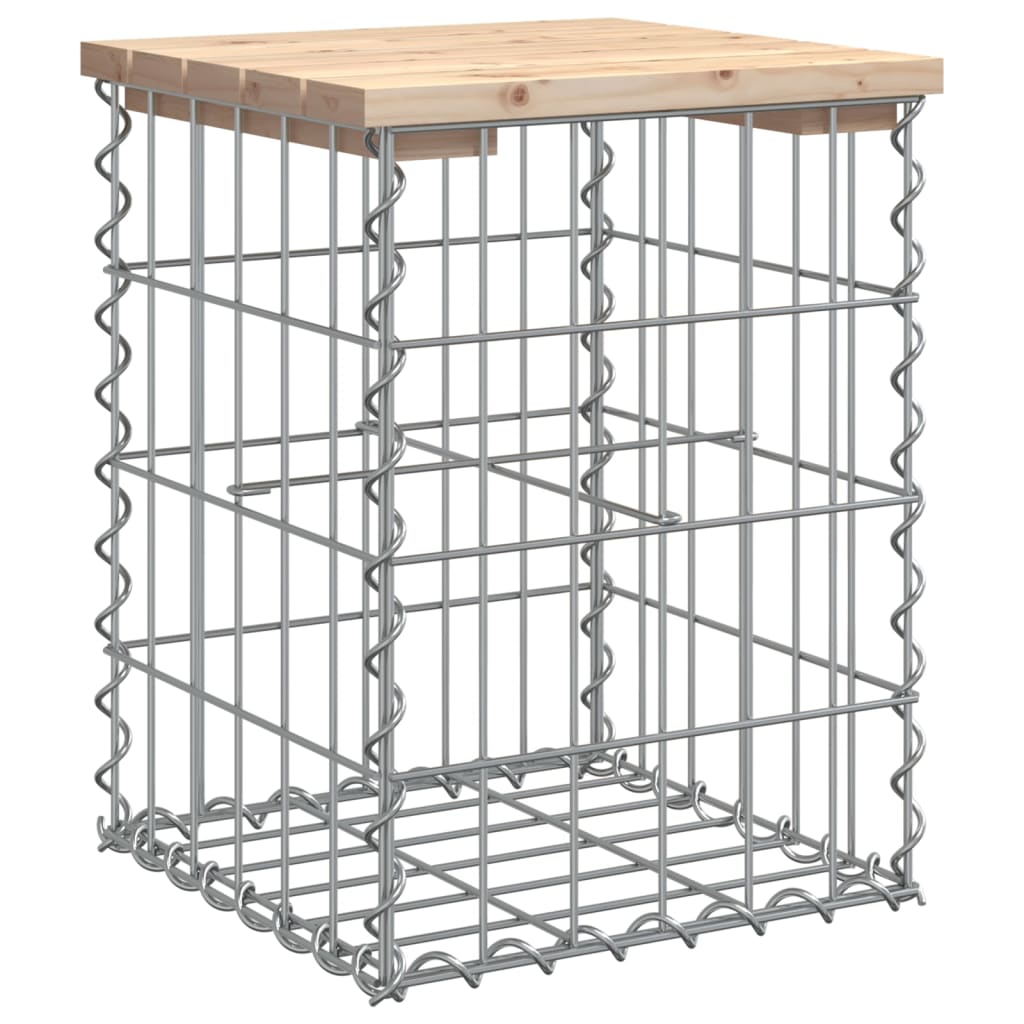 vidaXL Ławka ogrodowa, gabion, 33x31x42 cm, lite drewno sosnowe