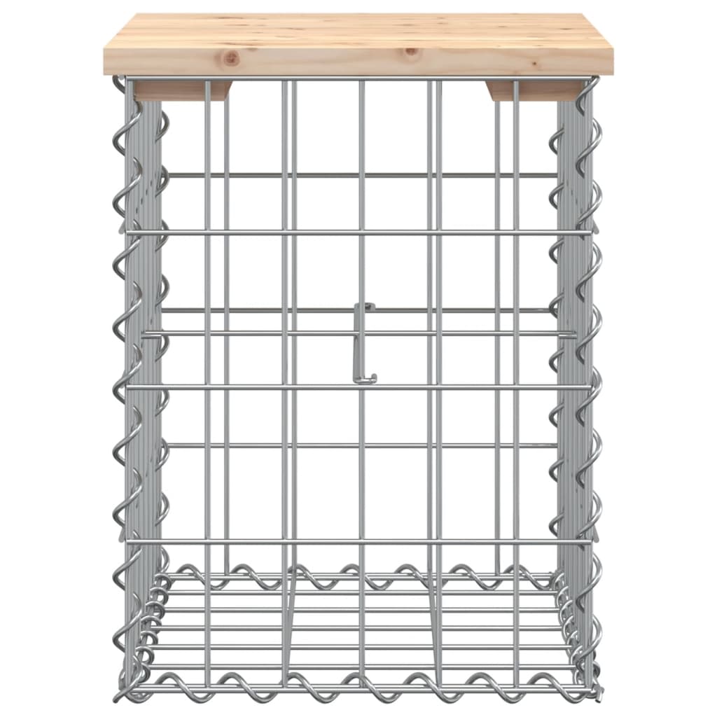 vidaXL Ławka ogrodowa, gabion, 33x31x42 cm, lite drewno sosnowe