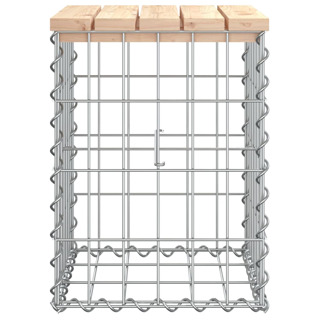 vidaXL Ławka ogrodowa, gabion, 33x31x42 cm, lite drewno sosnowe