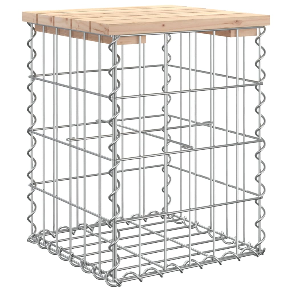 vidaXL Ławka ogrodowa, gabion, 33x31x42 cm, lite drewno sosnowe