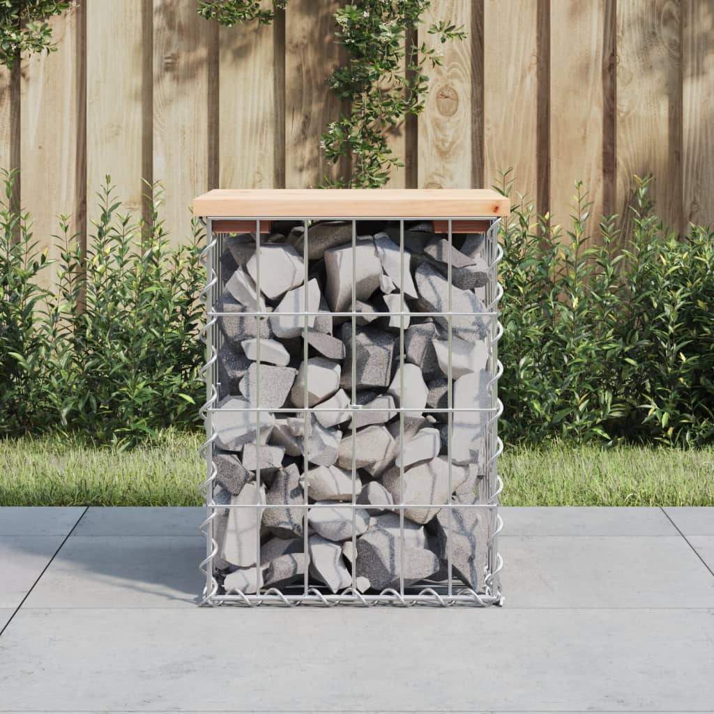 vidaXL Ławka ogrodowa, gabion, 33x31x42 cm, lite drewno sosnowe