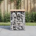vidaXL Ławka ogrodowa, gabion, 33x31x42 cm, lite drewno sosnowe