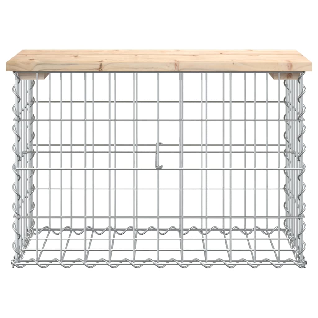 vidaXL Ławka ogrodowa z gabionem, 63x31,5x42 cm, lite drewno sosnowe