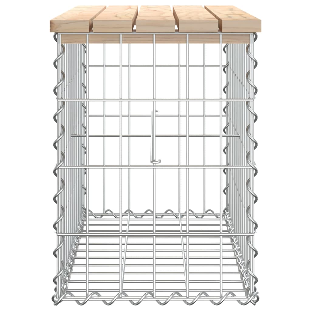 vidaXL Ławka ogrodowa z gabionem, 63x31,5x42 cm, lite drewno sosnowe