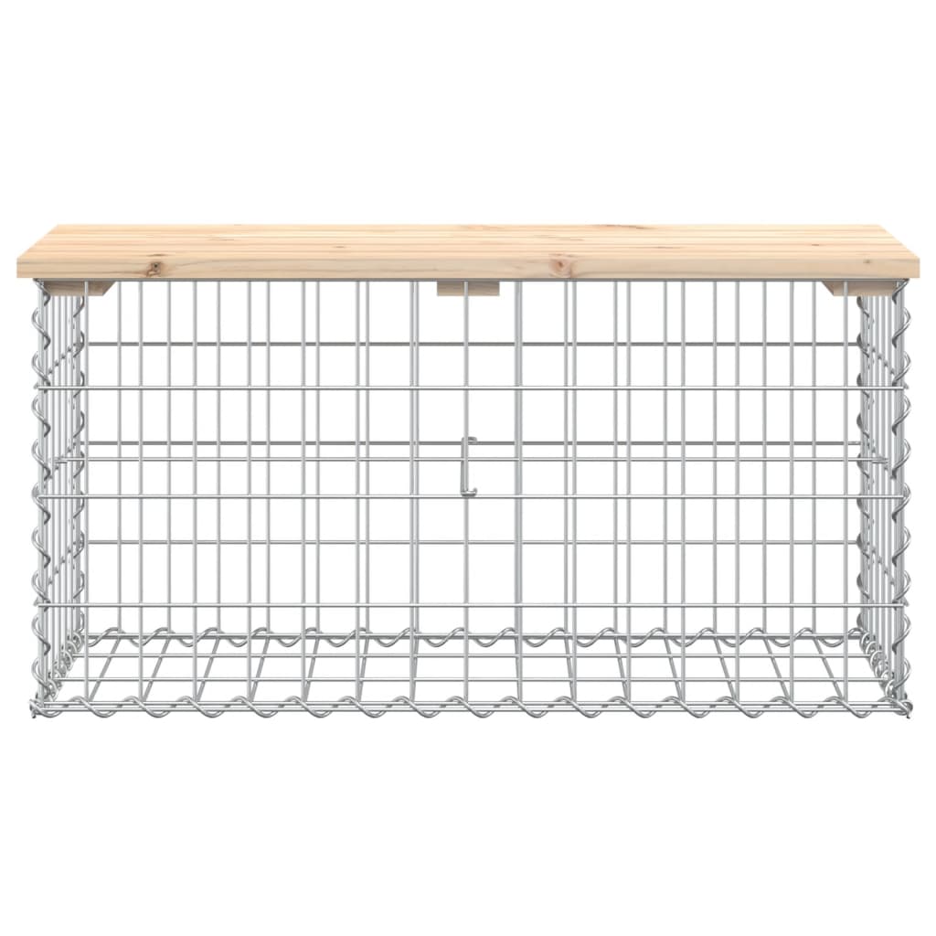 vidaXL Ławka ogrodowa z gabionem, 83x31,5x42 cm, lite drewno sosnowe