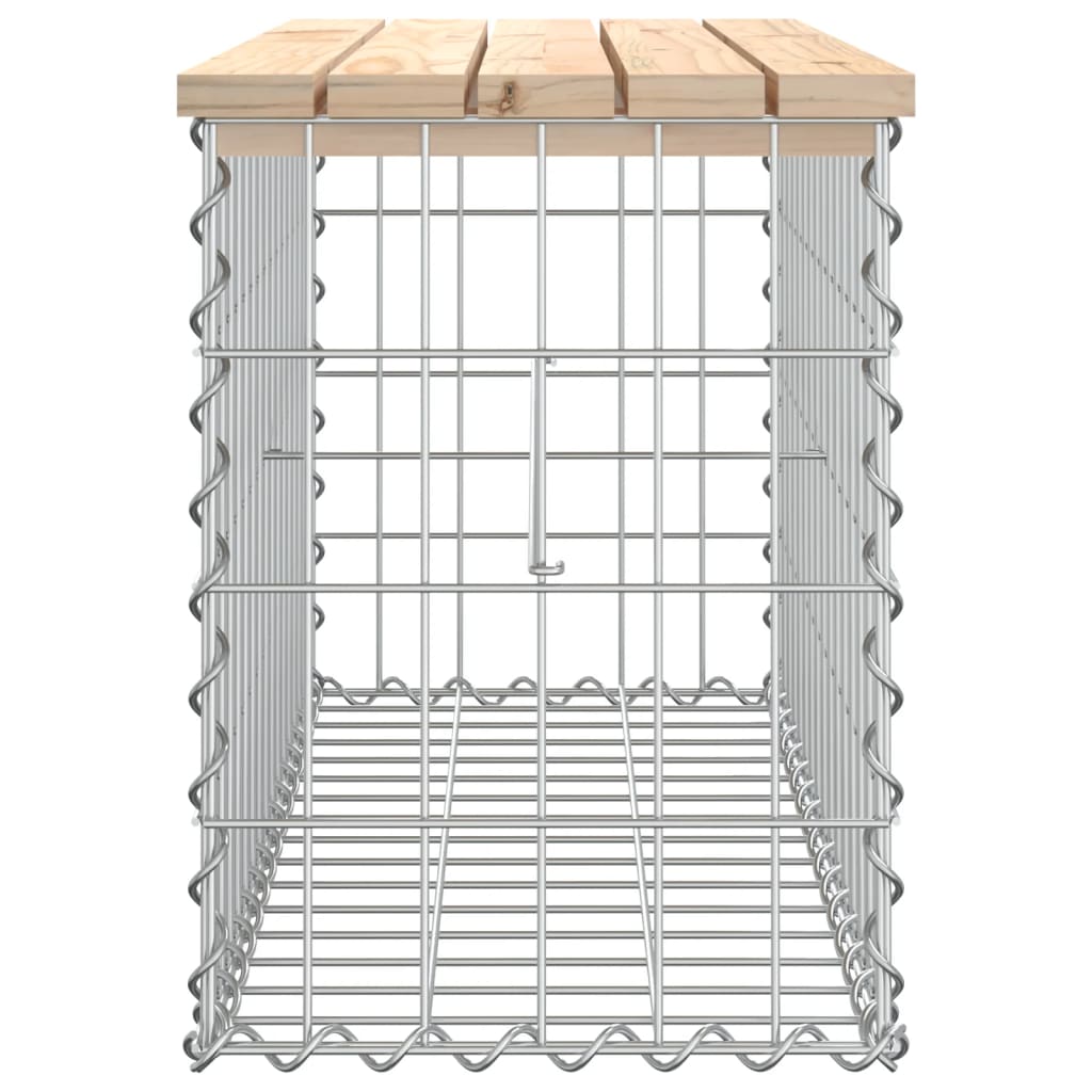 vidaXL Ławka ogrodowa z gabionem, 83x31,5x42 cm, lite drewno sosnowe