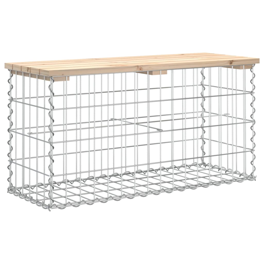 vidaXL Ławka ogrodowa z gabionem, 83x31,5x42 cm, lite drewno sosnowe