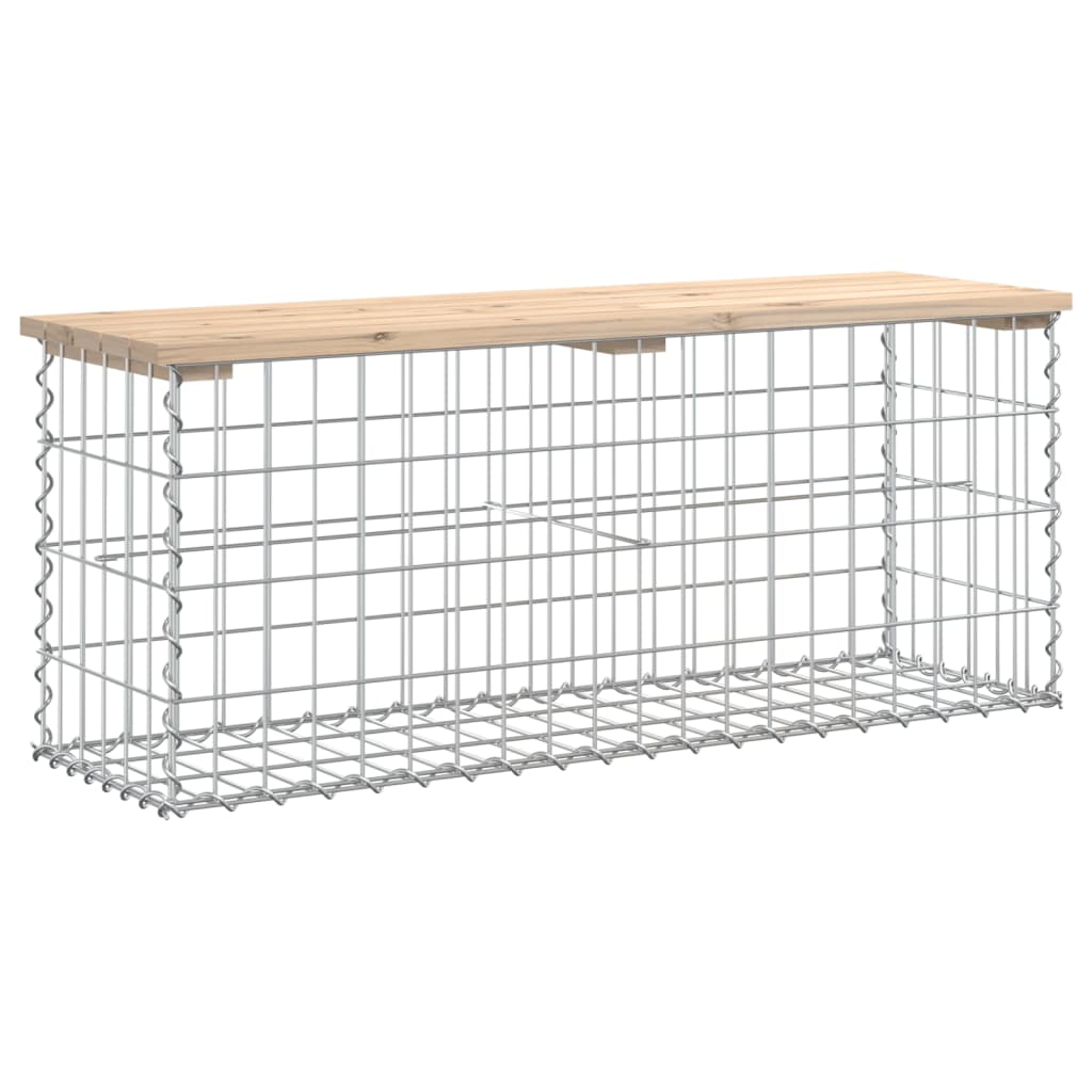 vidaXL Ławka ogrodowa z gabionem, 103x31,5x42 cm, lite drewno sosnowe