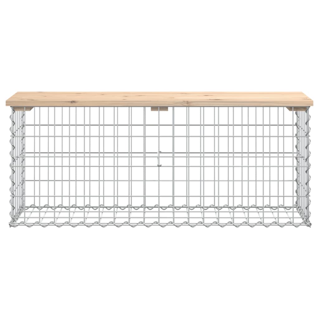vidaXL Ławka ogrodowa z gabionem, 103x31,5x42 cm, lite drewno sosnowe