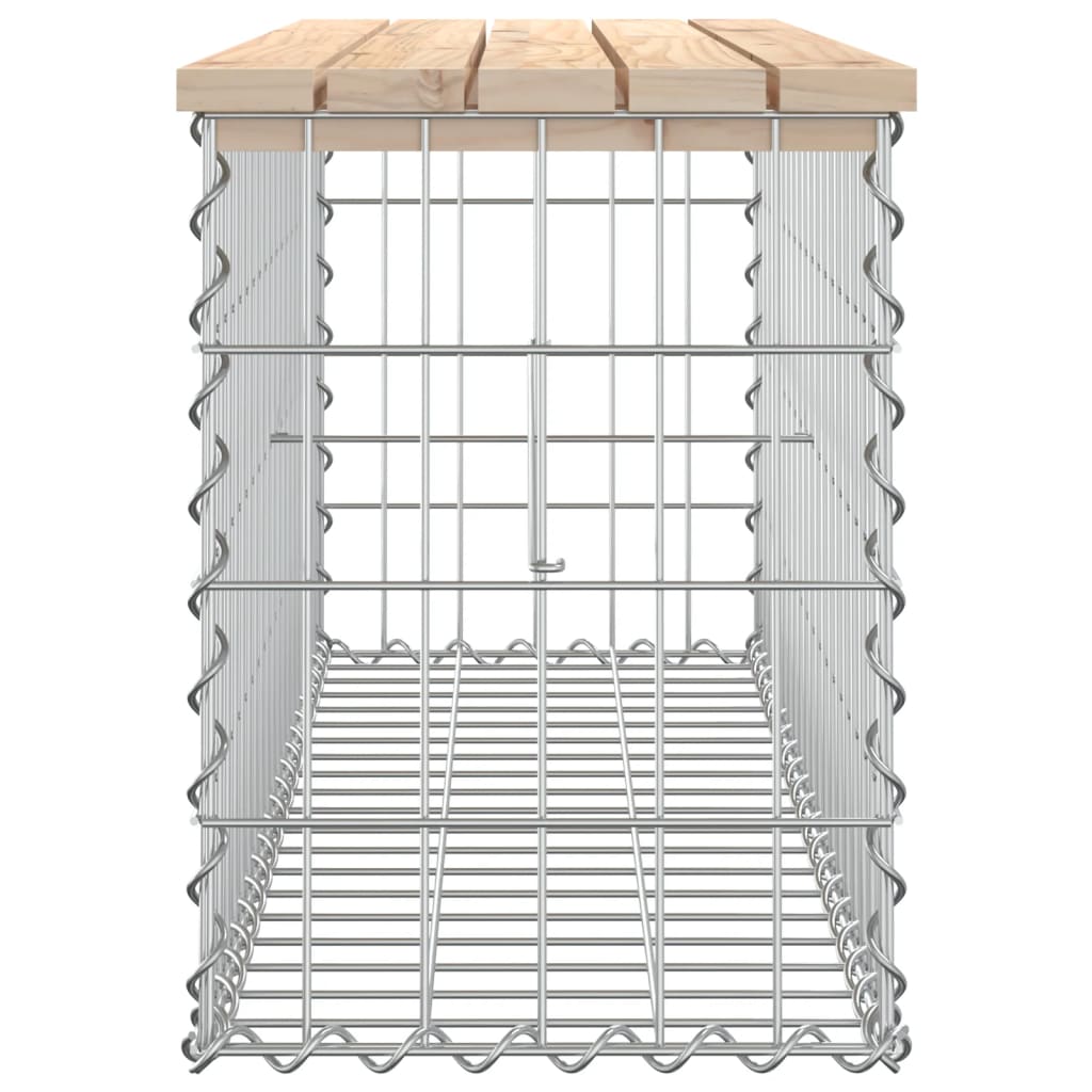 vidaXL Ławka ogrodowa z gabionem, 103x31,5x42 cm, lite drewno sosnowe