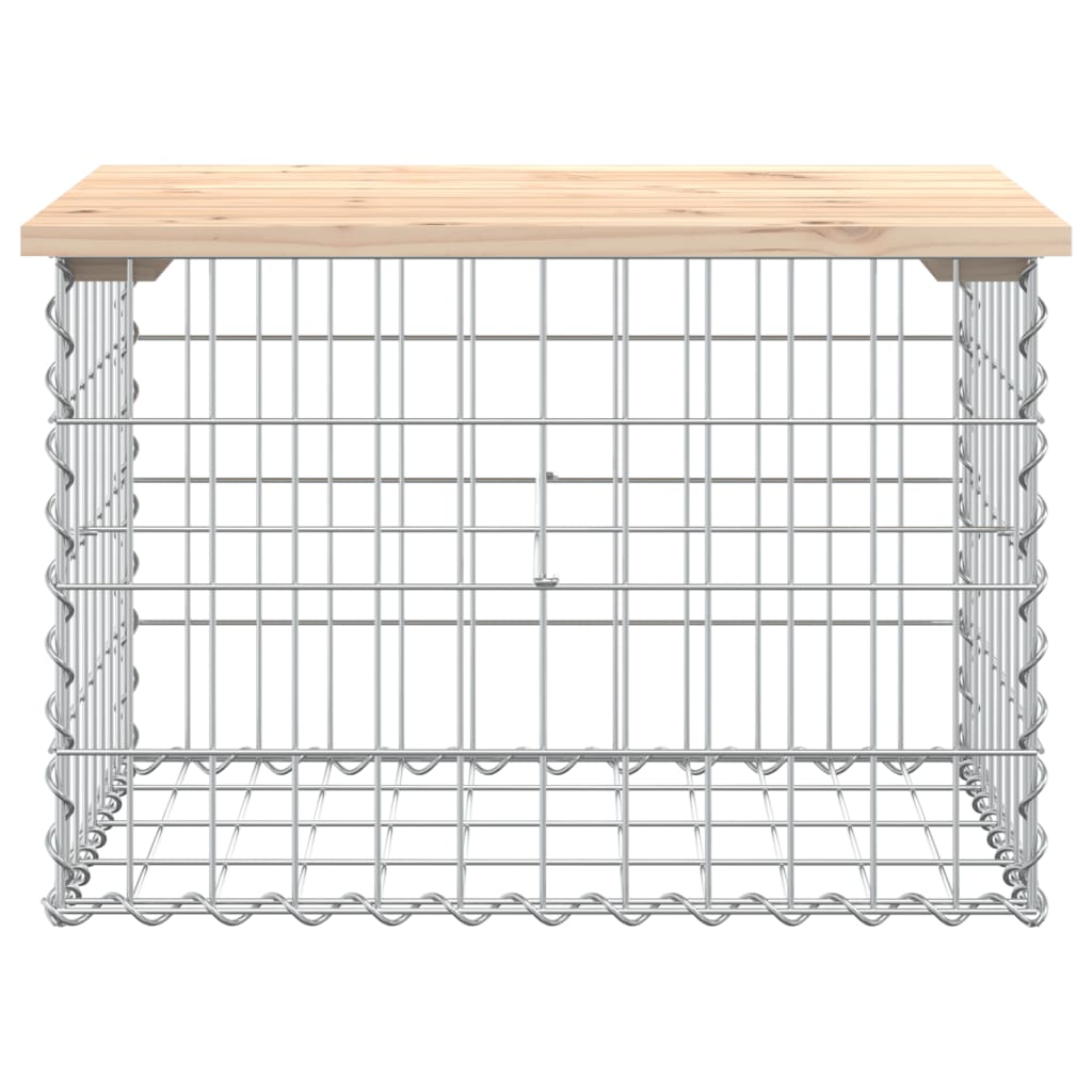 vidaXL Ławka ogrodowa, z gabionem, 63x44x42 cm, lite drewno sosnowe