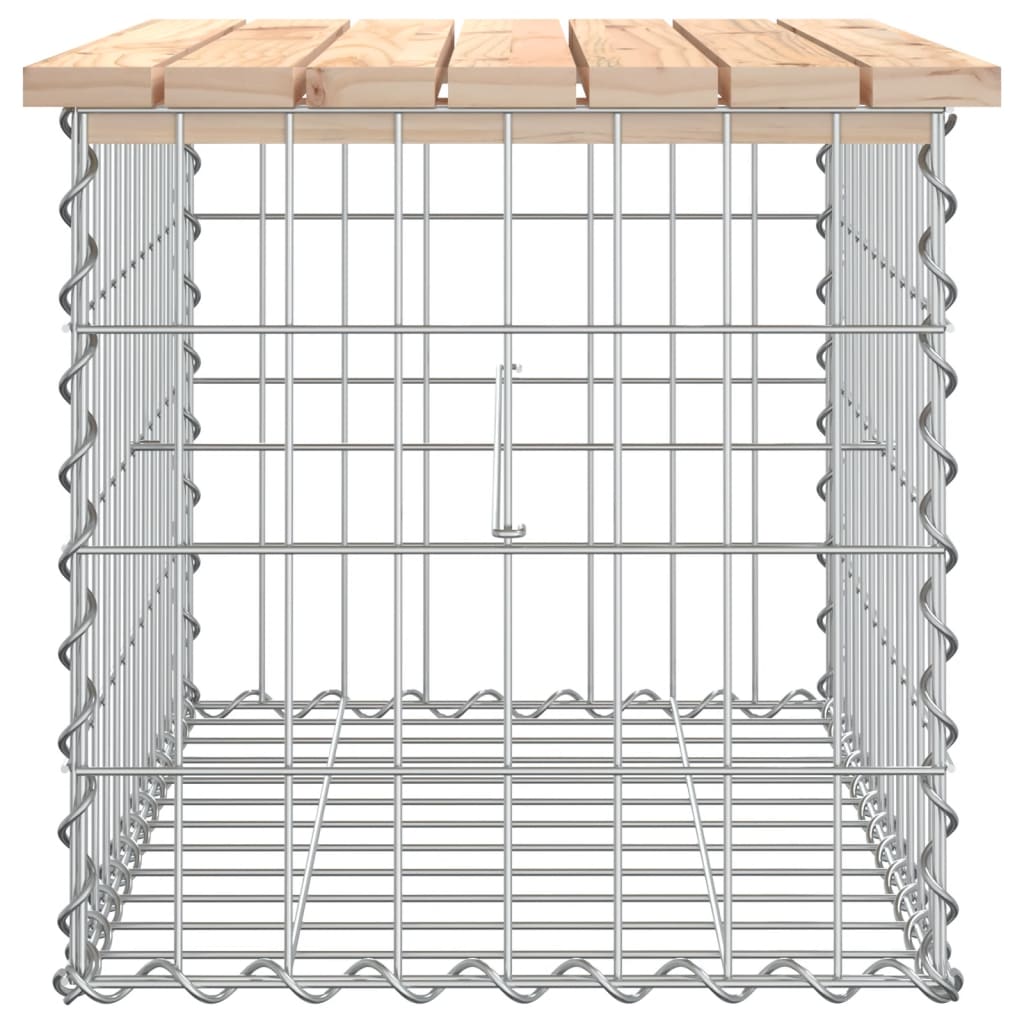 vidaXL Ławka ogrodowa, z gabionem, 63x44x42 cm, lite drewno sosnowe
