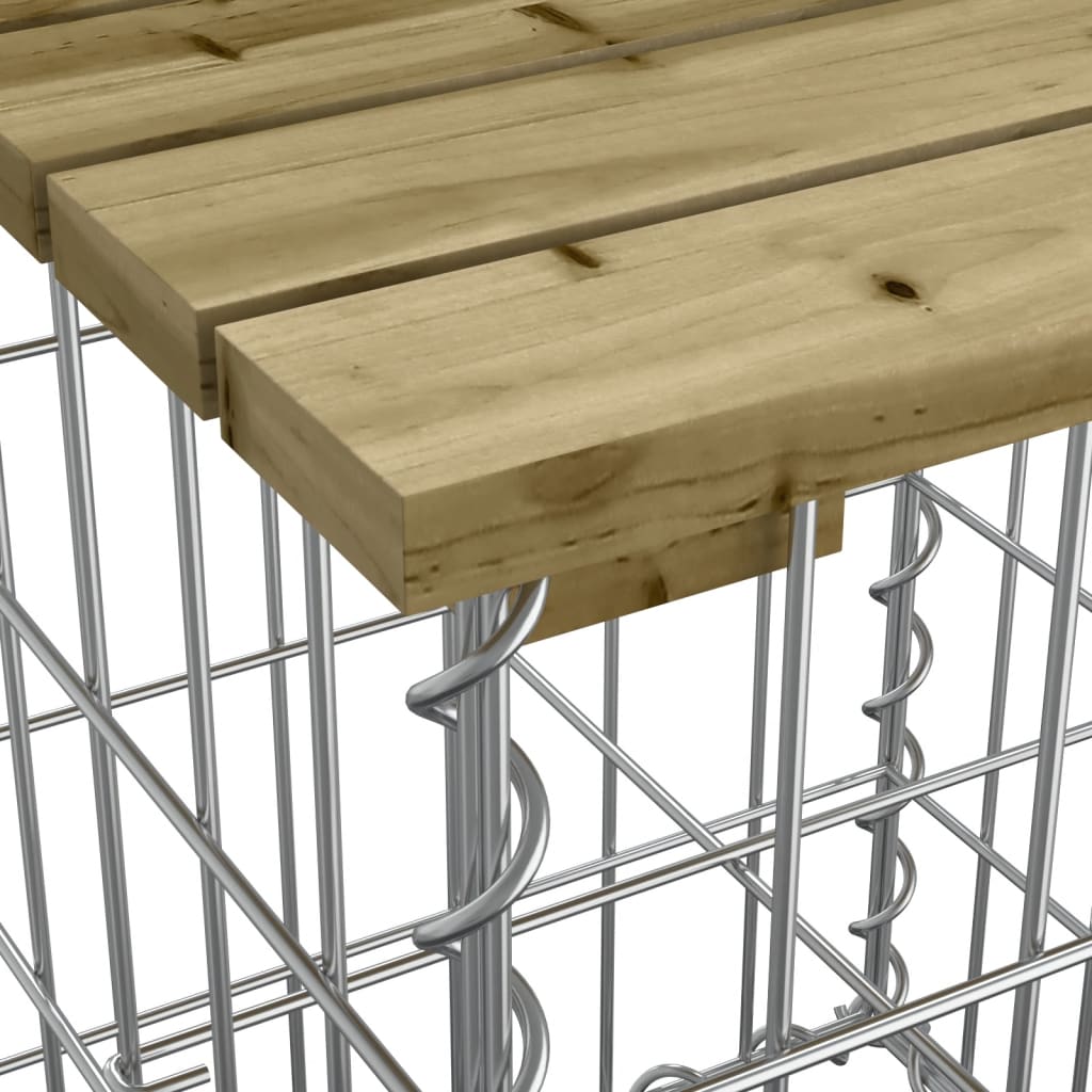 vidaXL Ławka ogrodowa z gabionem, 63x44x42 cm, impregnowana sosna