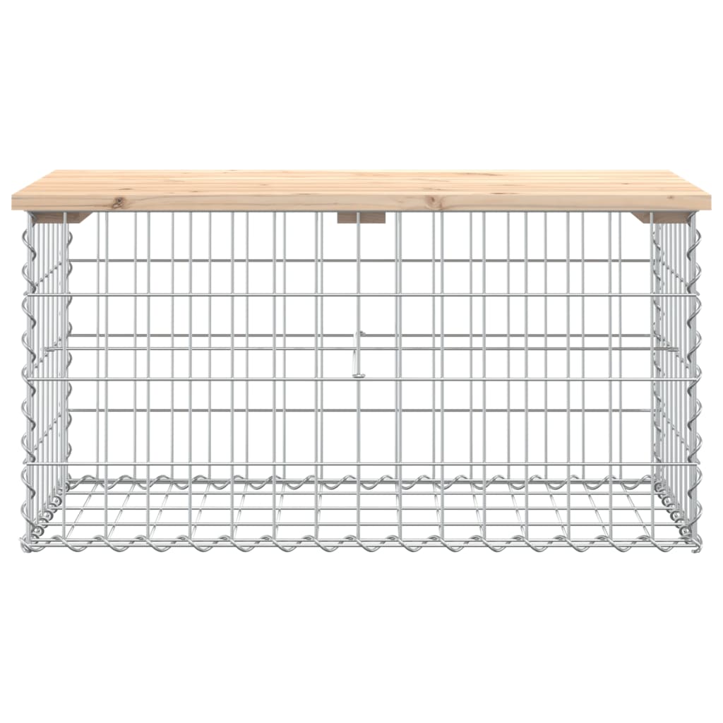 vidaXL Ławka ogrodowa, z gabionem, 83x44x42 cm, lite drewno sosnowe