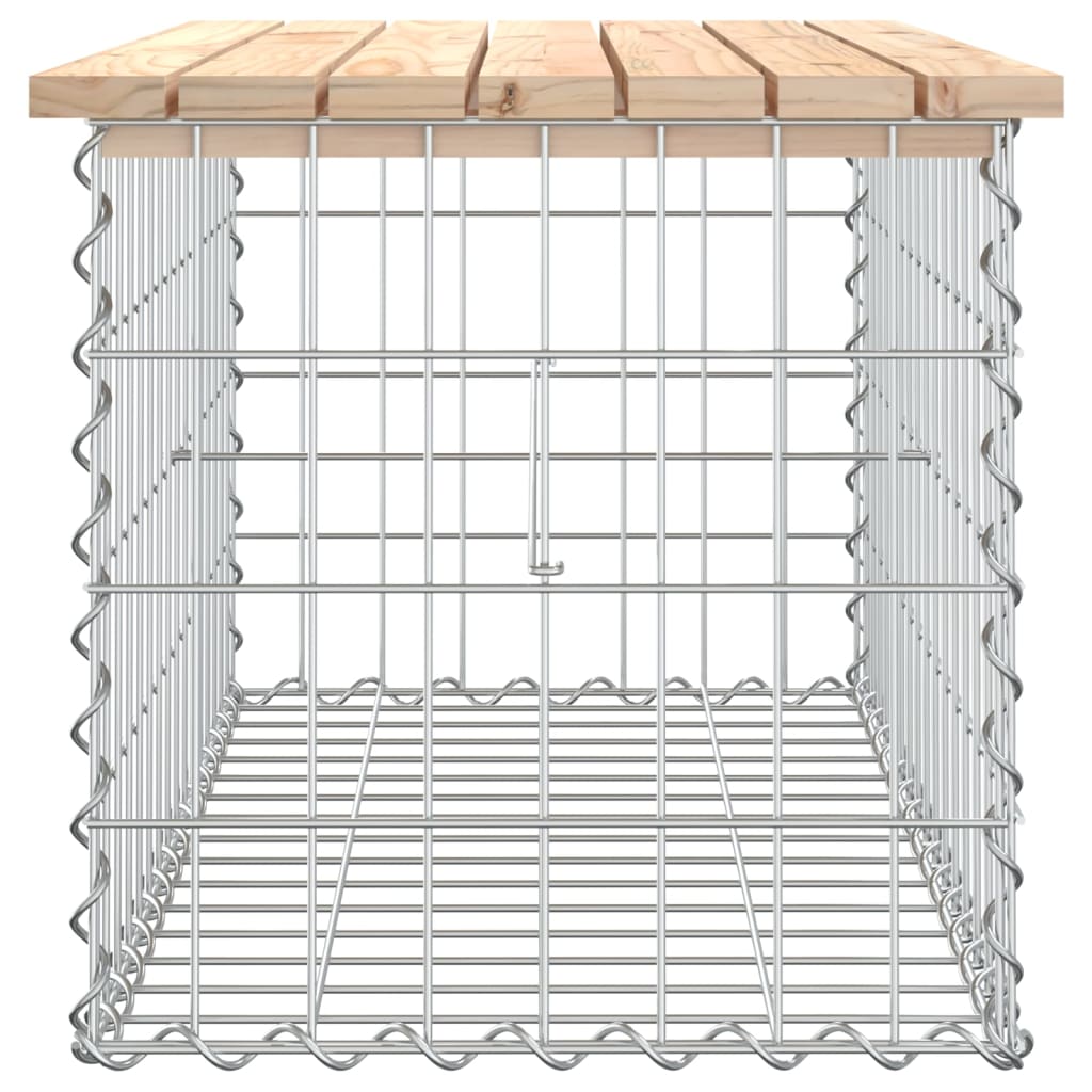 vidaXL Ławka ogrodowa, z gabionem, 83x44x42 cm, lite drewno sosnowe