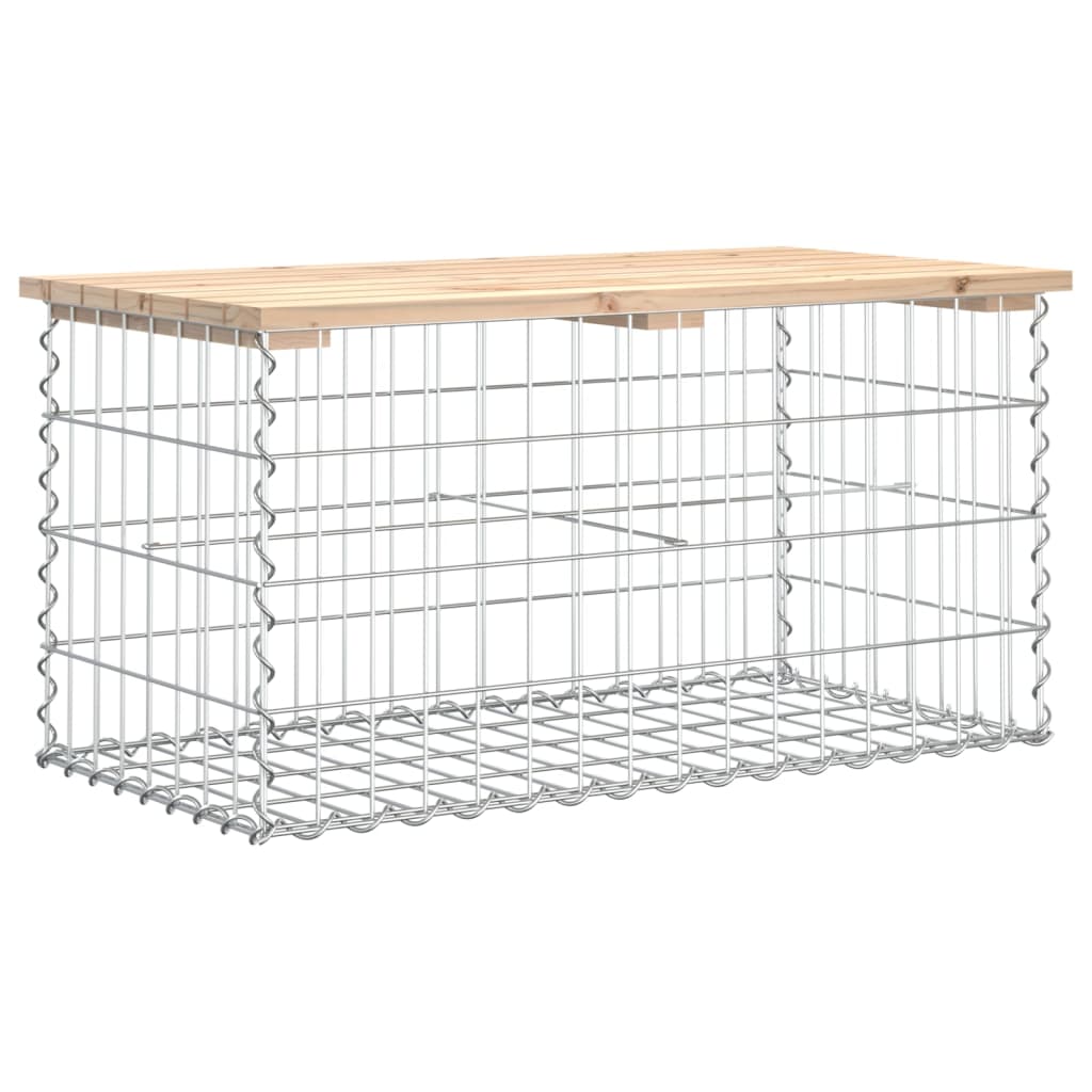 vidaXL Ławka ogrodowa, z gabionem, 83x44x42 cm, lite drewno sosnowe