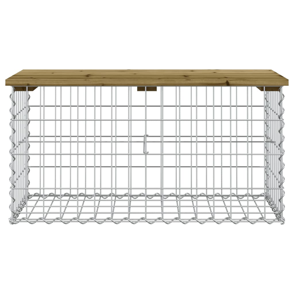 vidaXL Ławka ogrodowa z gabionem, 83x44x42 cm, impregnowana sosna