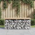 vidaXL Ławka ogrodowa, gabion, 103x44x42 cm, lite drewno sosnowe