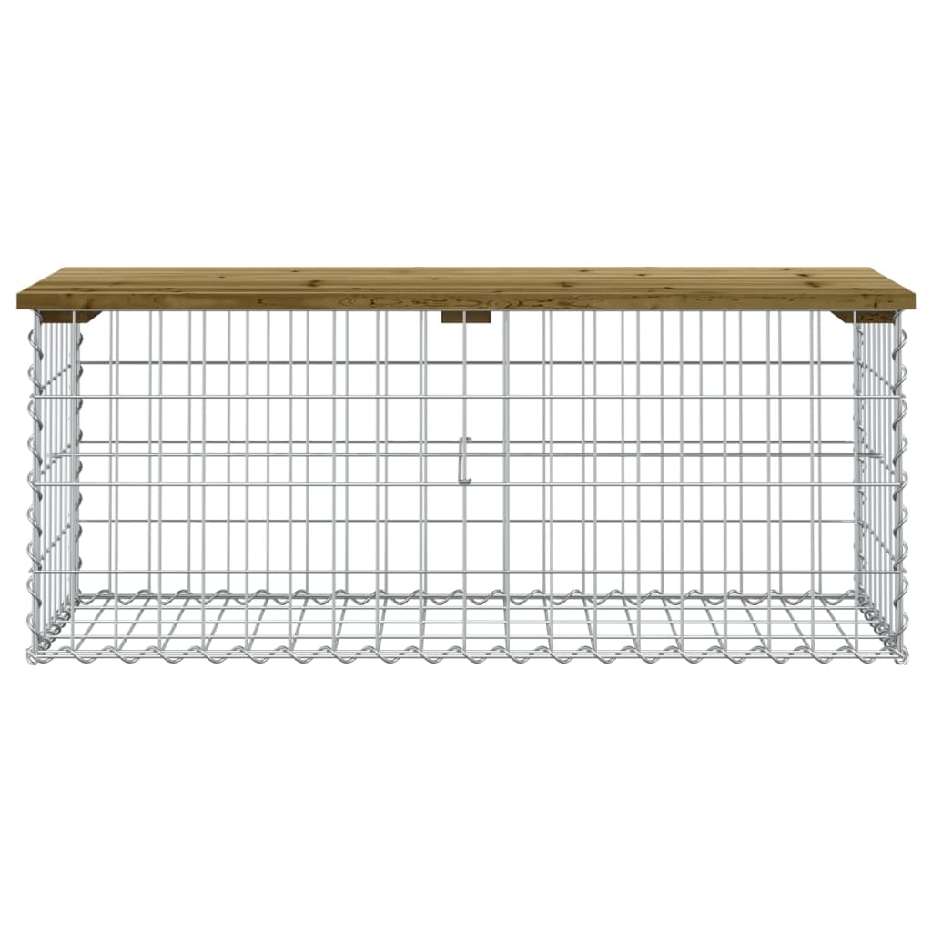 vidaXL Ławka ogrodowa z gabionem, 103x44x42 cm, impregnowana sosna
