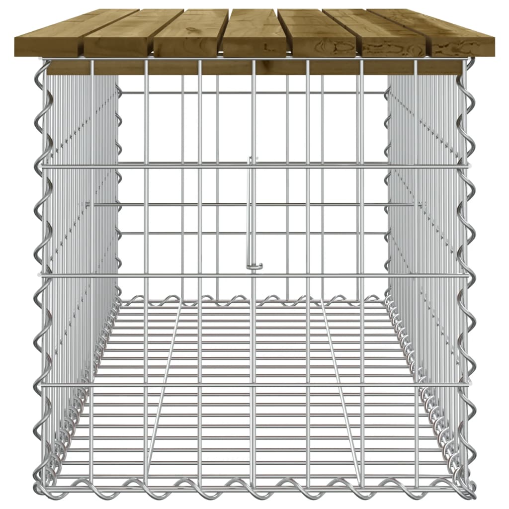 vidaXL Ławka ogrodowa z gabionem, 103x44x42 cm, impregnowana sosna
