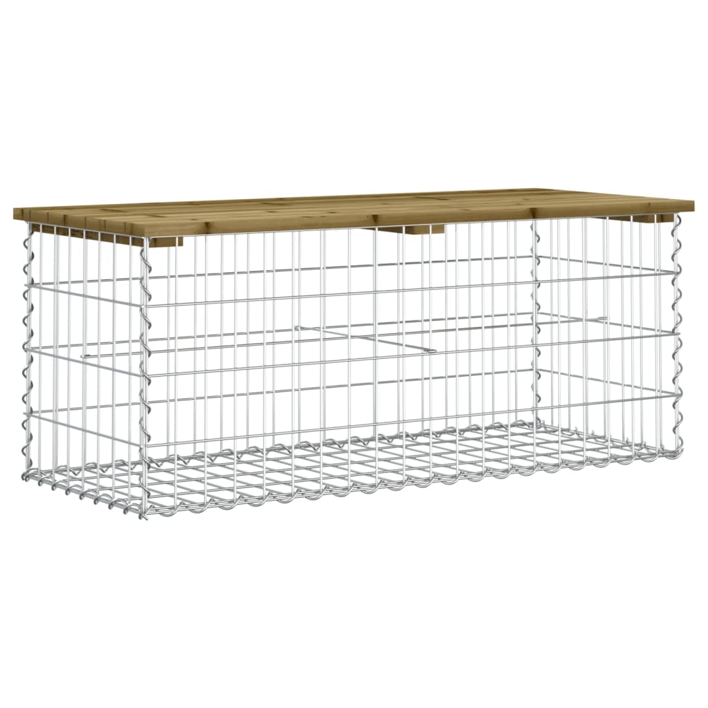 vidaXL Ławka ogrodowa z gabionem, 103x44x42 cm, impregnowana sosna