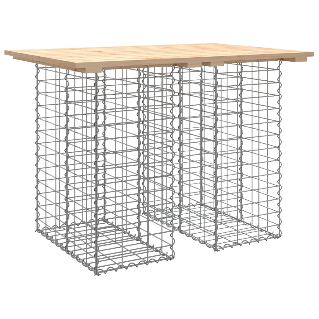 vidaXL Stół ogrodowy gabionowy 100x70x72 cm lite drewno sosnowe