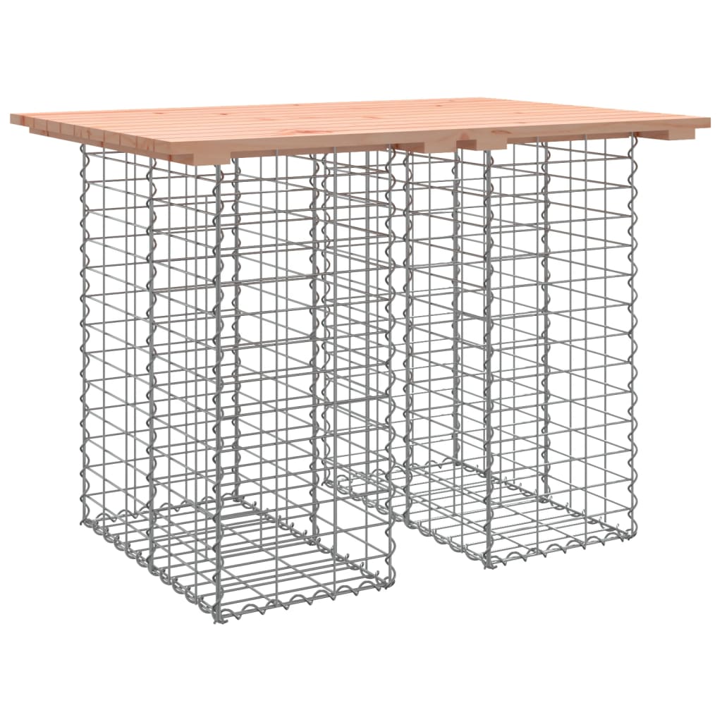vidaXL Stół ogrodowy gabionowy 100x70x72 cm Drewno lite Douglas