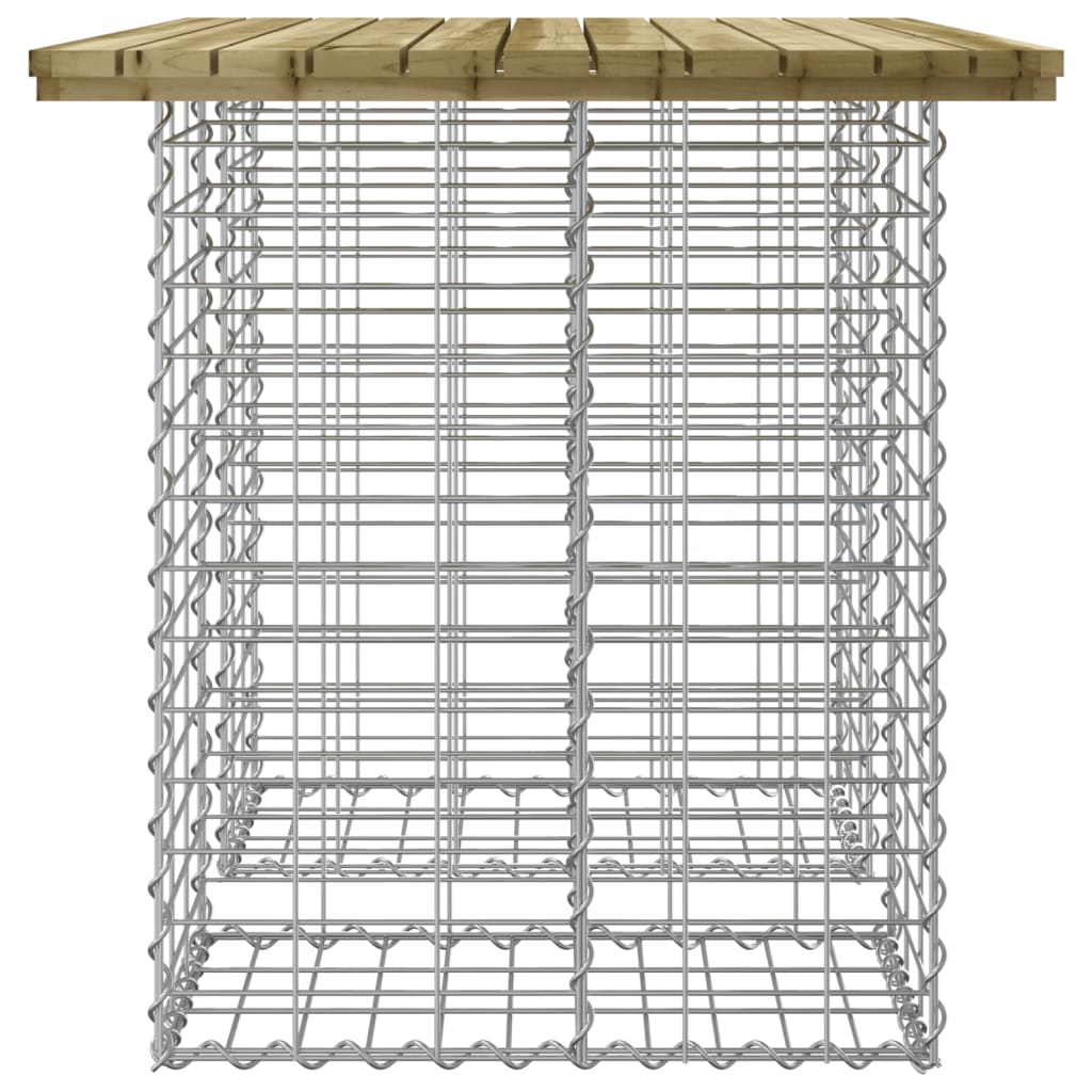 vidaXL Stół ogrodowy gabionowy 100x70x72 cm impregnowane drewno sosnowe