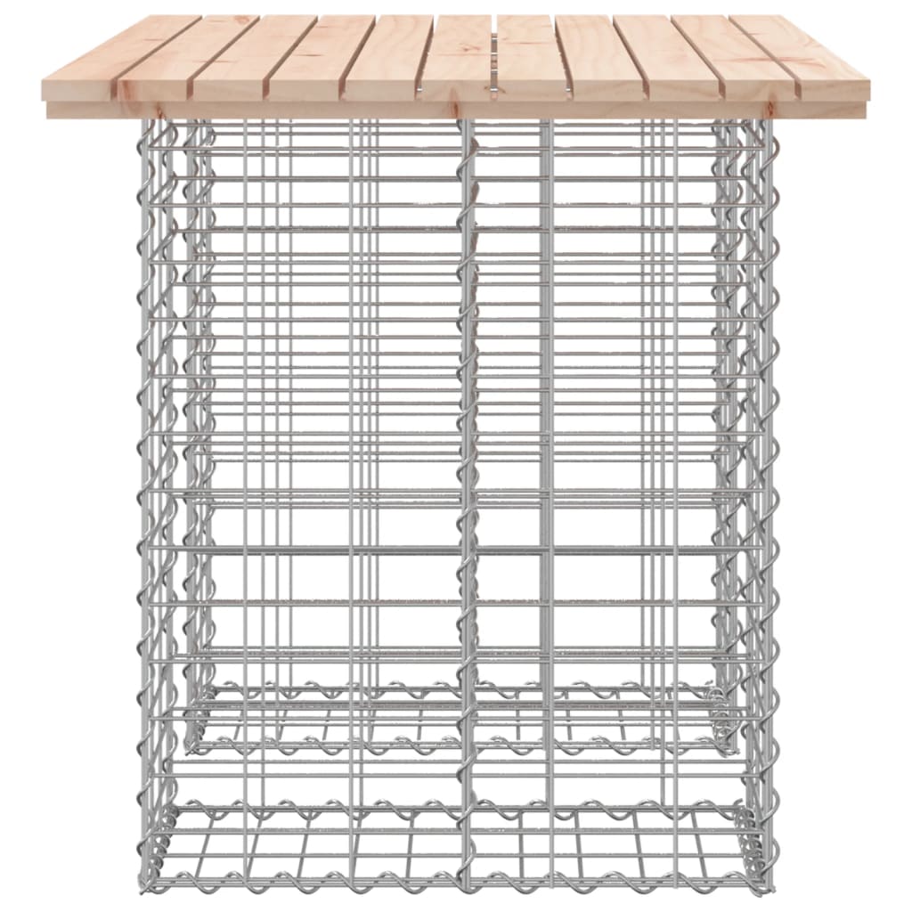 vidaXL Stół ogrodowy gabionowy 100x70x72 cm lite drewno sosnowe