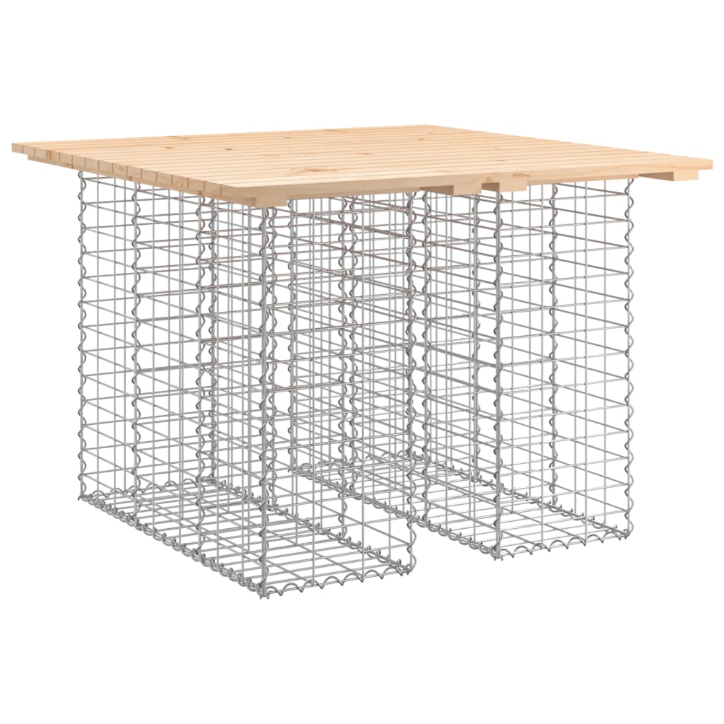 vidaXL Stół ogrodowy gabionowy 100x102x72 cm lite drewno sosnowe