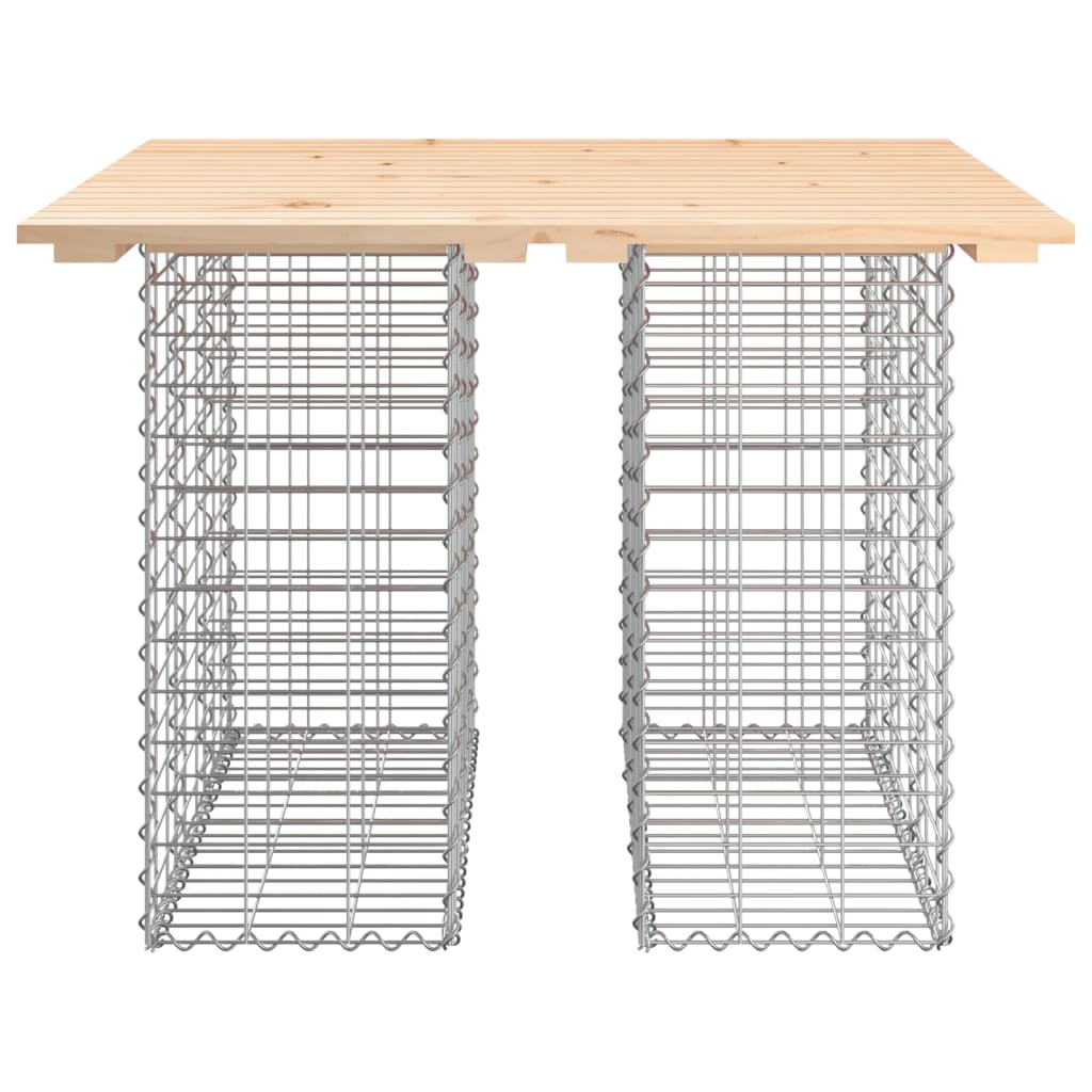 vidaXL Stół ogrodowy gabionowy 100x102x72 cm lite drewno sosnowe