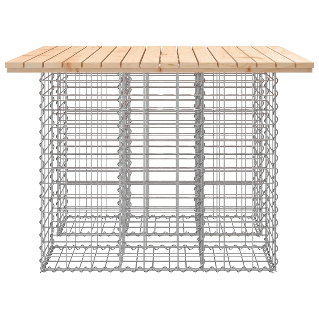 vidaXL Stół ogrodowy gabionowy 100x102x72 cm lite drewno sosnowe