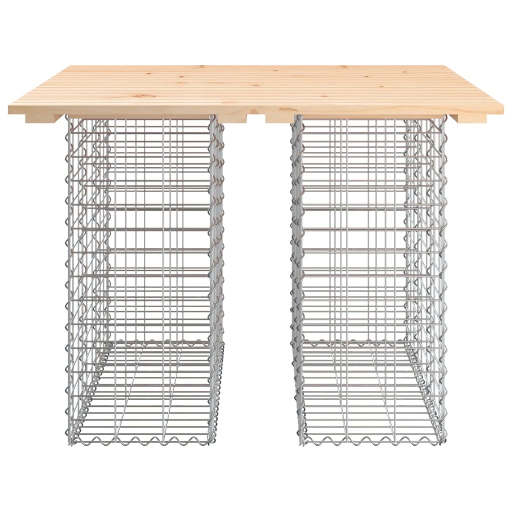 vidaXL Stół ogrodowy gabionowy 100x102x72 cm lite drewno sosnowe