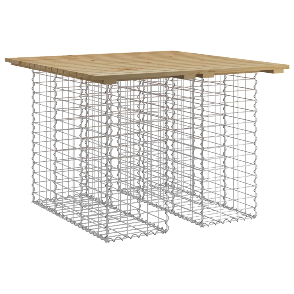 vidaXL Stół ogrodowy gabionowy 100x102x72 cm Drewno impregnowane sosnowe