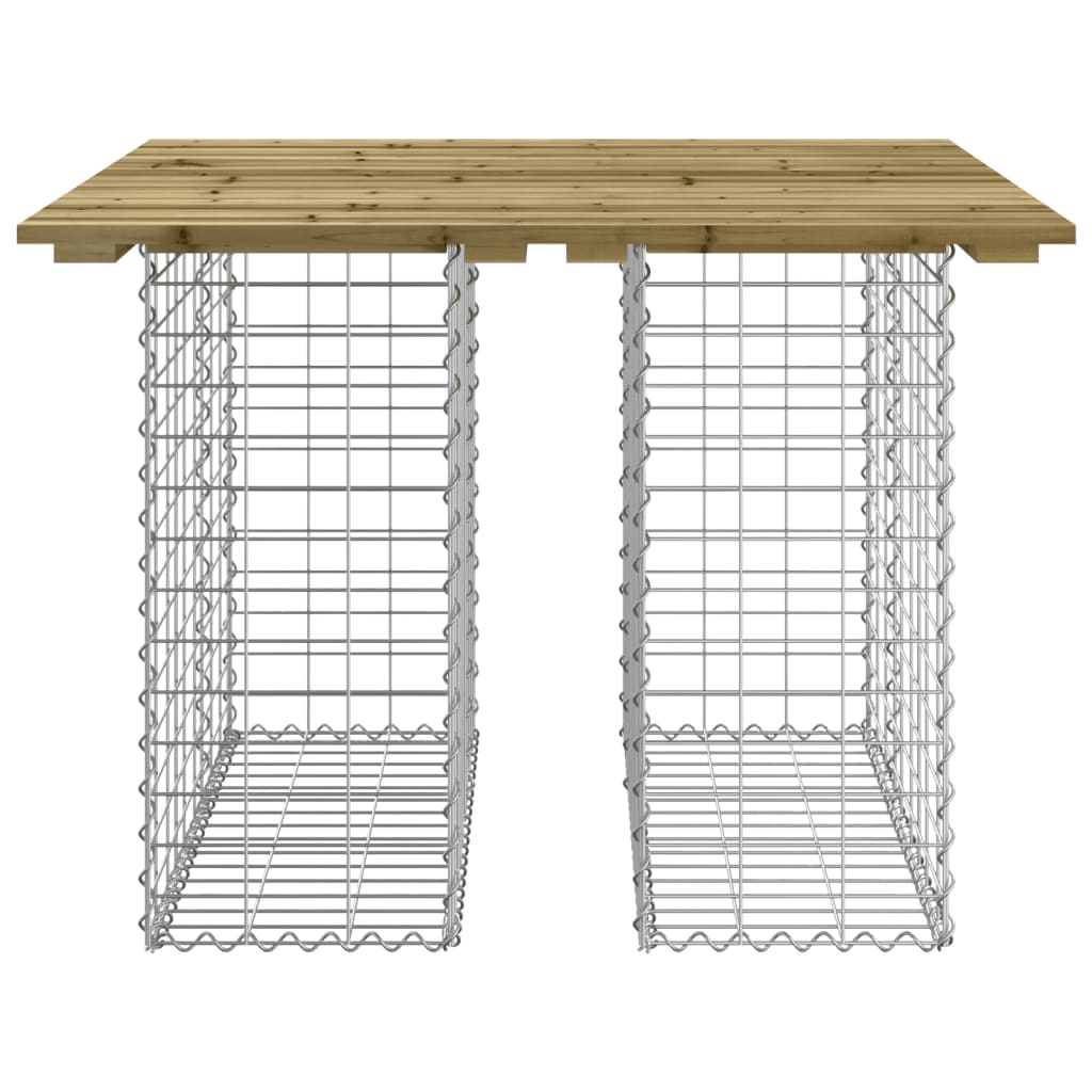 vidaXL Stół ogrodowy gabionowy 100x102x72 cm Drewno impregnowane sosnowe