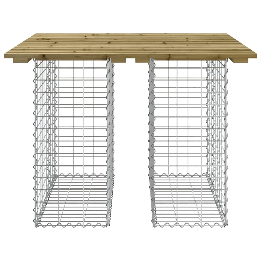 vidaXL Stół ogrodowy gabionowy 100x102x72 cm Drewno impregnowane sosnowe