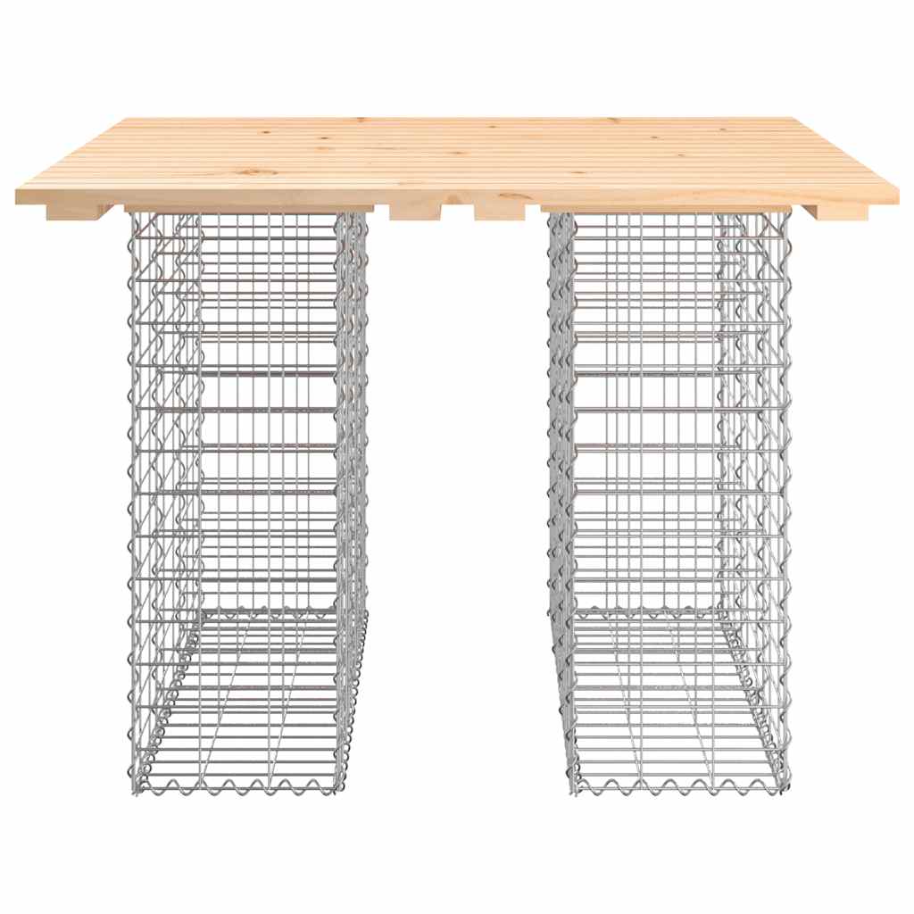 vidaXL Stół ogrodowy gabionowy 100x102x72 cm lite drewno sosnowe