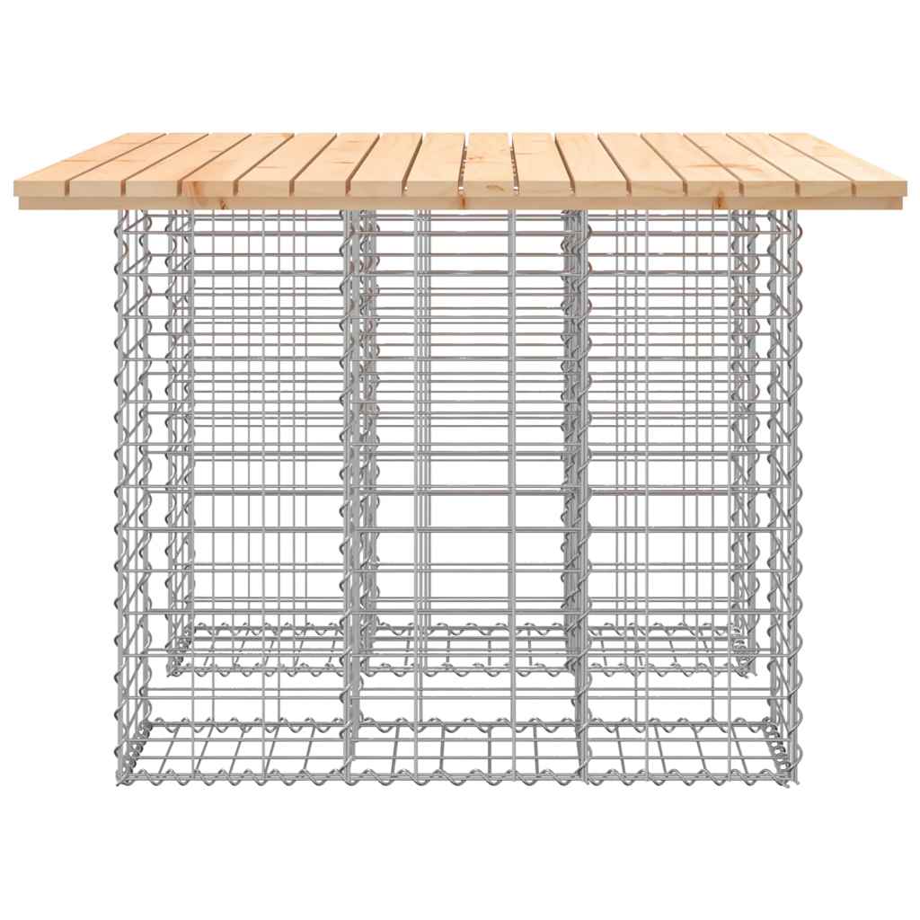 vidaXL Stół ogrodowy gabionowy 100x102x72 cm lite drewno sosnowe